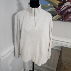 Pendleton Vintage Womens Half Zip Pullover Sweater Beige Medium Made In Oregon